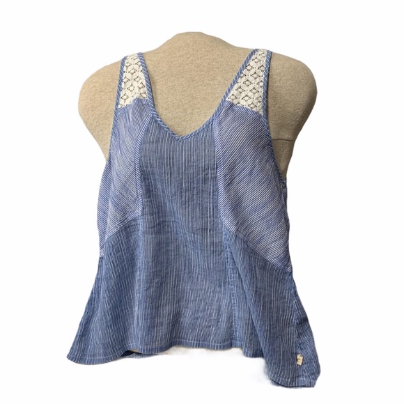 {Hollister} Hi-Low Lightweight Sheer Blue Striped Tank - Picture 1 of 9